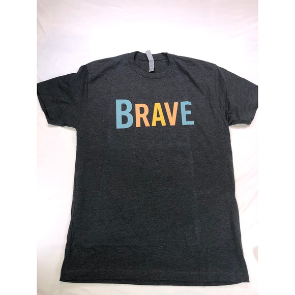 Next Level Apparel Other - Brave Graphic T-Shirt Charcoal Heather Grey Short Sleeve Crewneck Mens Small